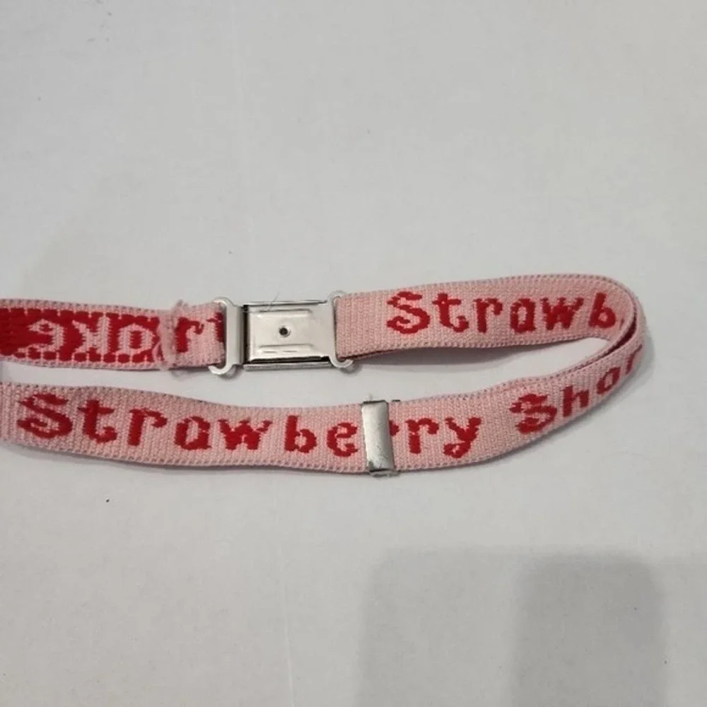 Vintage 1982 Strawberry Shortcake Kids Belt Pink‎ Elastic Character Buckle